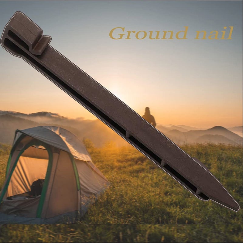 Inslat 30 PCS Brown Landscape Edging Garden Stakes  10 Inch Landscaping Anchoring Spikes Heavy Duty Plastic Garden Netting Ground Stakes Brown for Edging & Terrace Board - Image 2